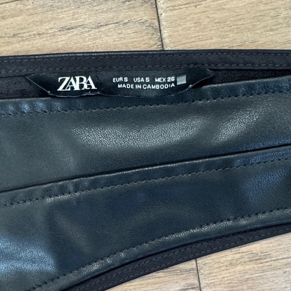 Zara Faux Leather Pinafore Dress Size Small - Picture 3 of 8